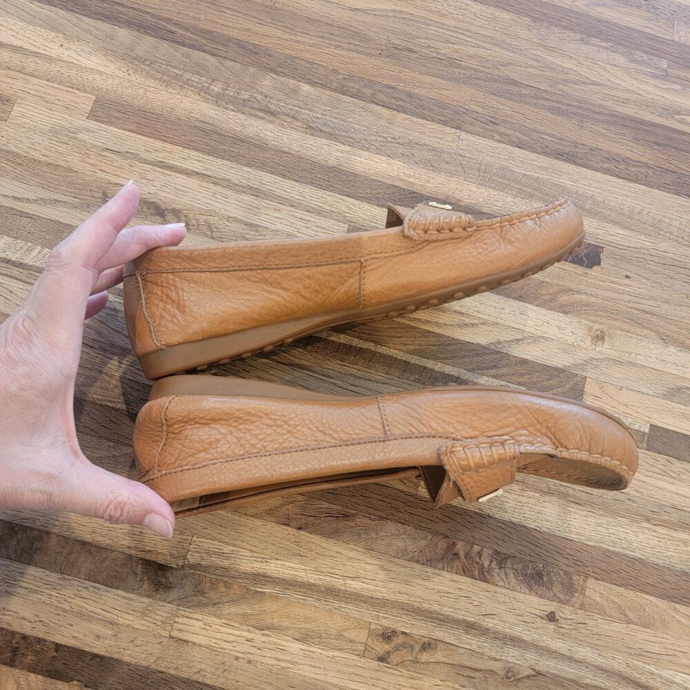 COACH Fredrica Pebble Grain Leather Loafers - Ginger - Picture 8 of 12